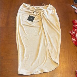 JLUX LABEL MIDI SKIRT CREAM SZ MED NWT